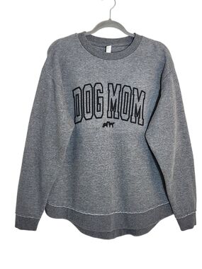 Live and Tell Gray Dog Mom Distressed Sweatshirt Size Large